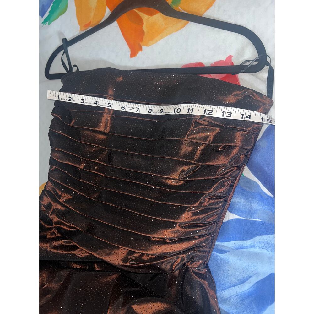 076 Scott McClintock Strapless Brown Sparkle Gown Size 8 – Vintage Evening Dress - Picture 6 of 10